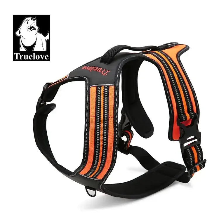 Harnais réfléchissant en nylon pour chien - orange / XL(90-125cm) / france