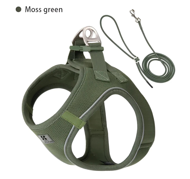 Harnais réfléchissant réglable pour chien - green / XXXS