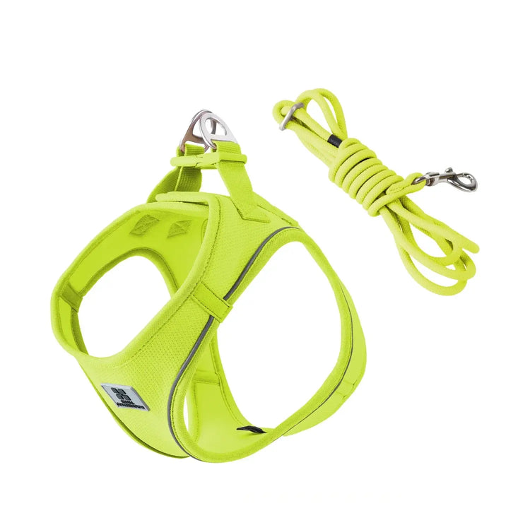 Harnais réfléchissant réglable pour chien - Fluorescent Yellow / M