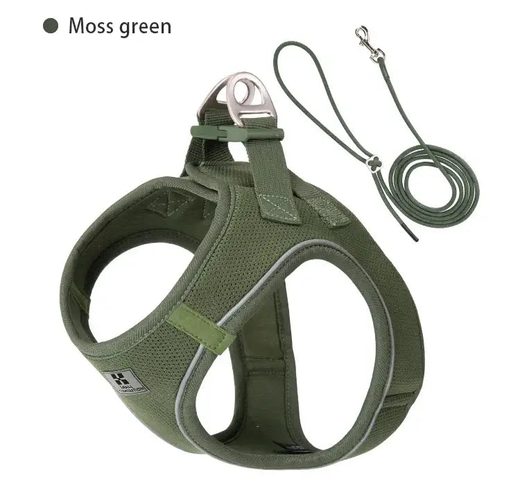 Harnais réfléchissant réglable pour chien - green / XXXS