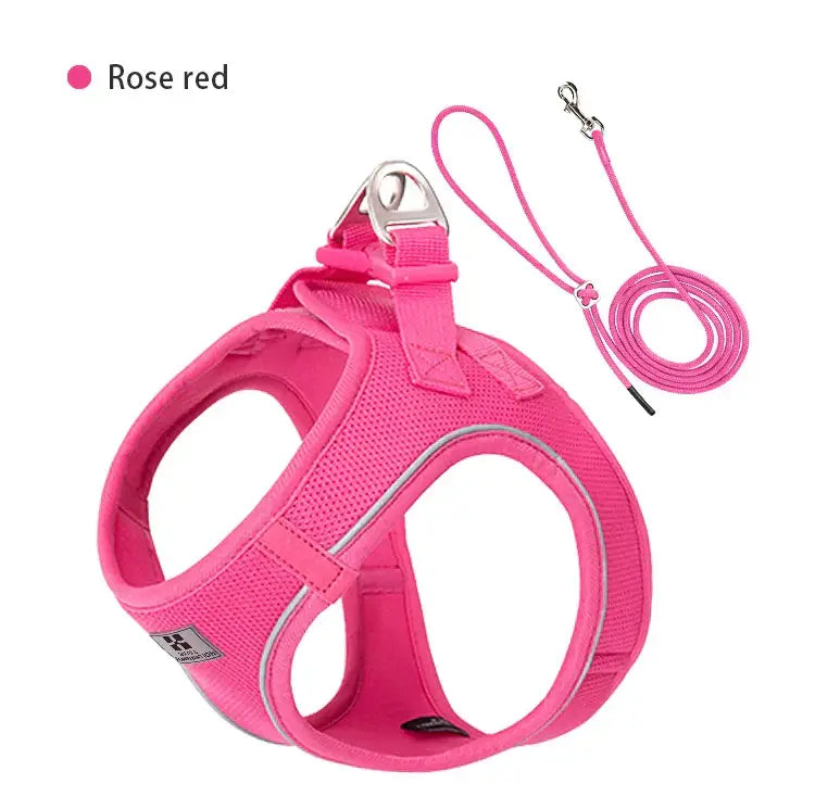 Harnais réfléchissant réglable pour chien - pink / XXXS