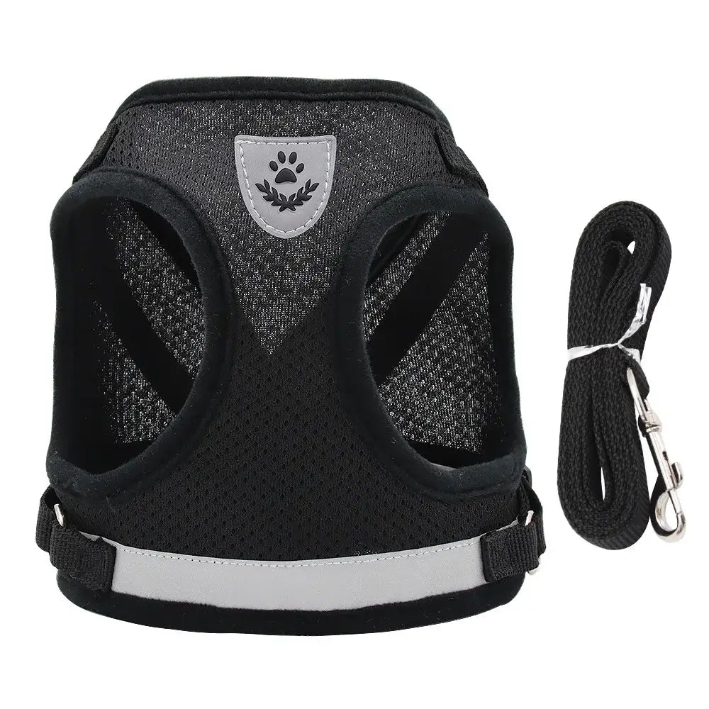Harnais réglable pour chien et chat - black / XL(7-10kg) / france