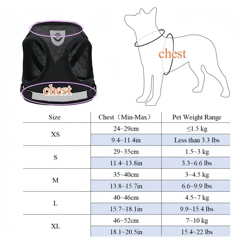 Harnais réglable pour chien et chat