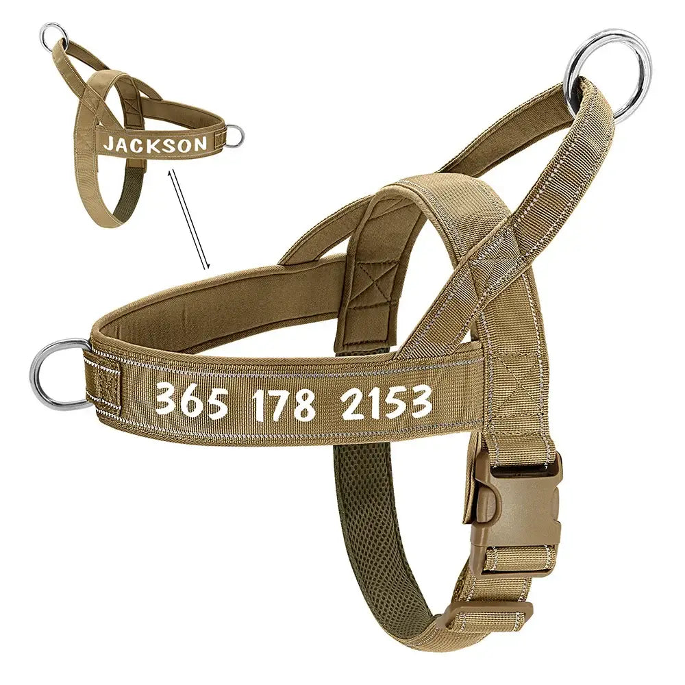 Harnais tactique militaire pour chien - Brown / XL
