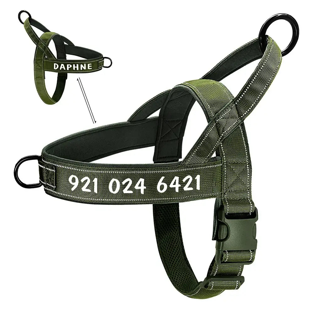 Harnais tactique militaire pour chien - green / XL