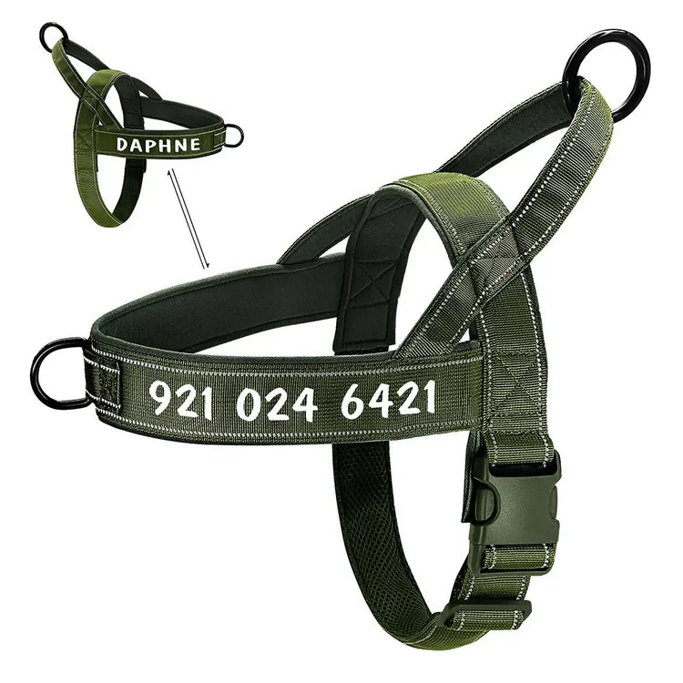 Harnais tactique militaire pour chien - green / XL