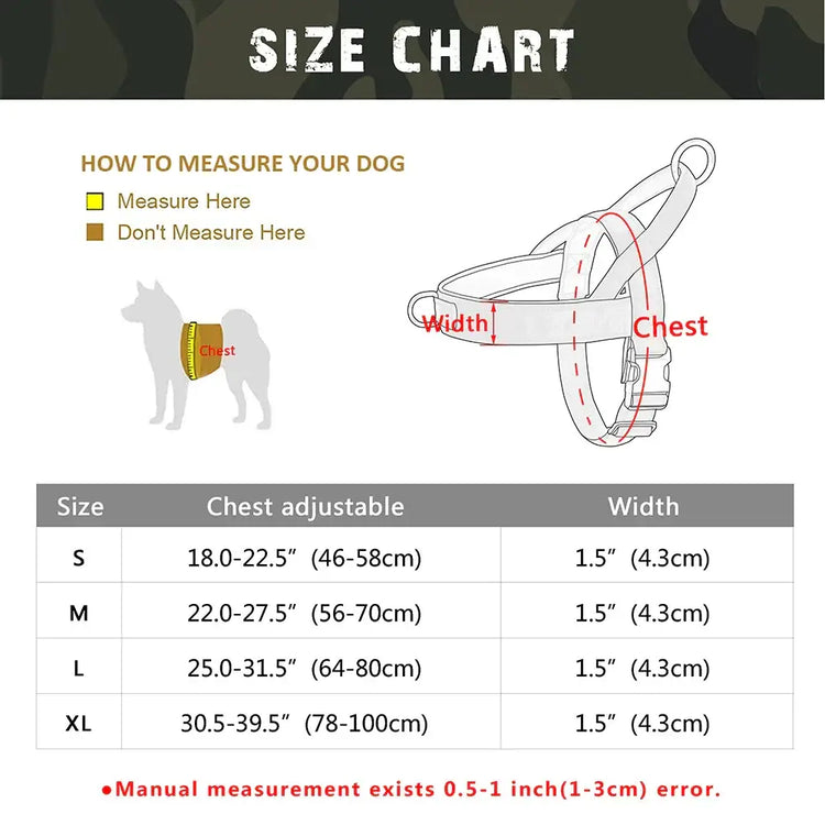 Harnais tactique militaire pour chien