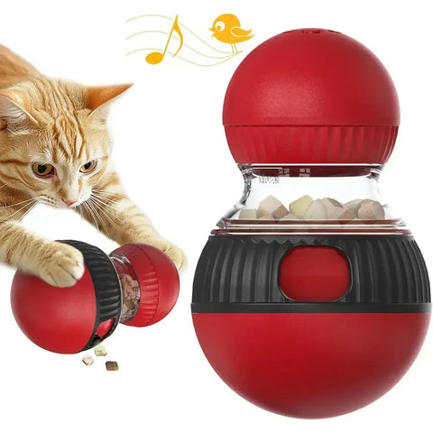 Interactive Cat Feeder Rotating Outlet Puzzle Feeder for Cats Small Dogs Mental Stimulation Exercise Toy for Pets Slow