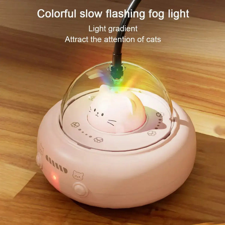 Interactive Cat Toy with Feathers & Laser 360° Obstacle Avoidance Auto Standby USB Charging