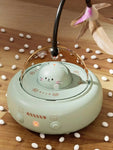 Interactive Cat Toy with Feathers & Laser 360° Obstacle Avoidance Auto Standby USB Charging - 02