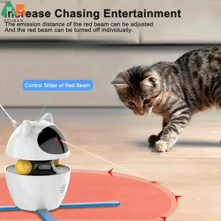 Interactive Cat Toys,3-in-1 Funny Exercise Electric Rotating Cat Toys for Indoor Cats Laser Toy Automatic Cat Ball