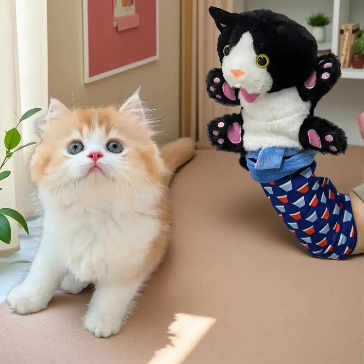 Interactive Cat Wrestling Puppet Toy with Poseable Limbs Plush Stuffed Animal for Indoor Play,Durable & Safe cat toys