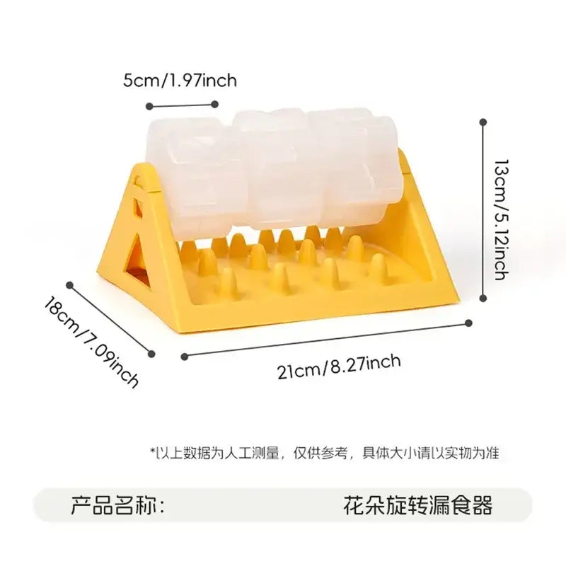 Interactive Dog Food Dispenser Toy Automatic Reward Puzzle Feeder Promotes Mental Durable PP Plastic Triangular Design