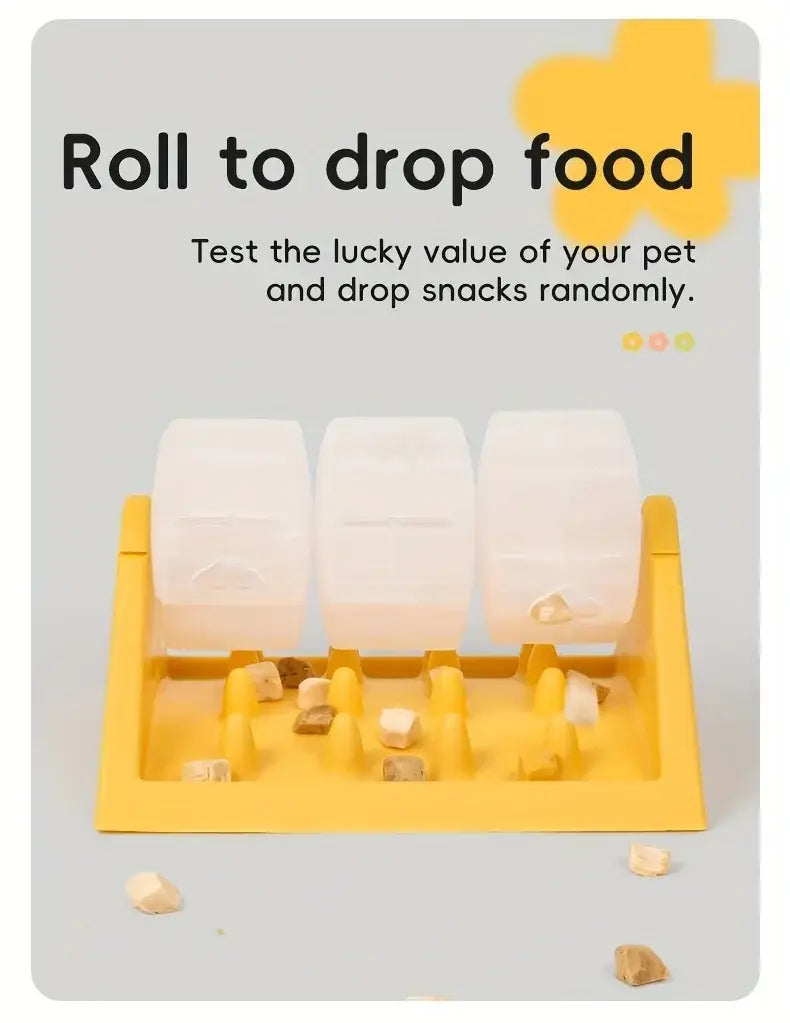 Interactive Dog Food Dispenser Toy Automatic Reward Puzzle Feeder Promotes Mental Durable PP Plastic Triangular Design