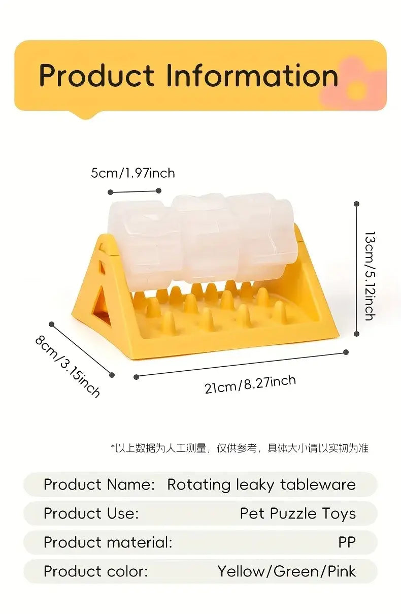 Interactive Dog Food Dispenser Toy Automatic Reward Puzzle Feeder Promotes Mental Durable PP Plastic Triangular Design