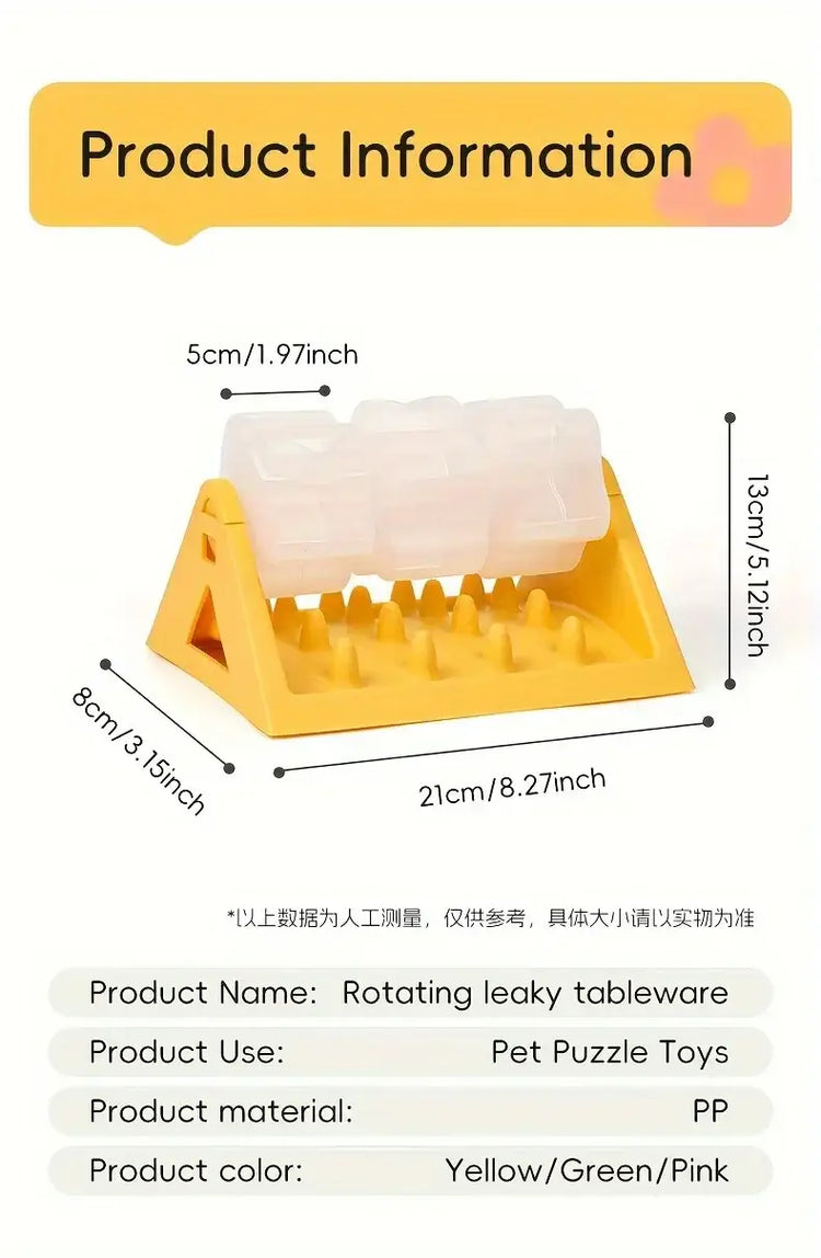 Interactive Dog Food Dispenser Toy - Puzzle Feeder with Leak-Proof Design Slow-Feeding Design & Durable PP Material for
