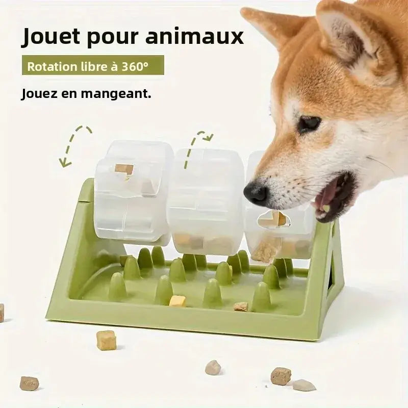 Interactive Dog Food Dispenser Toy - Puzzle Feeder with Leak-Proof Design Slow-Feeding Design & Durable PP Material for