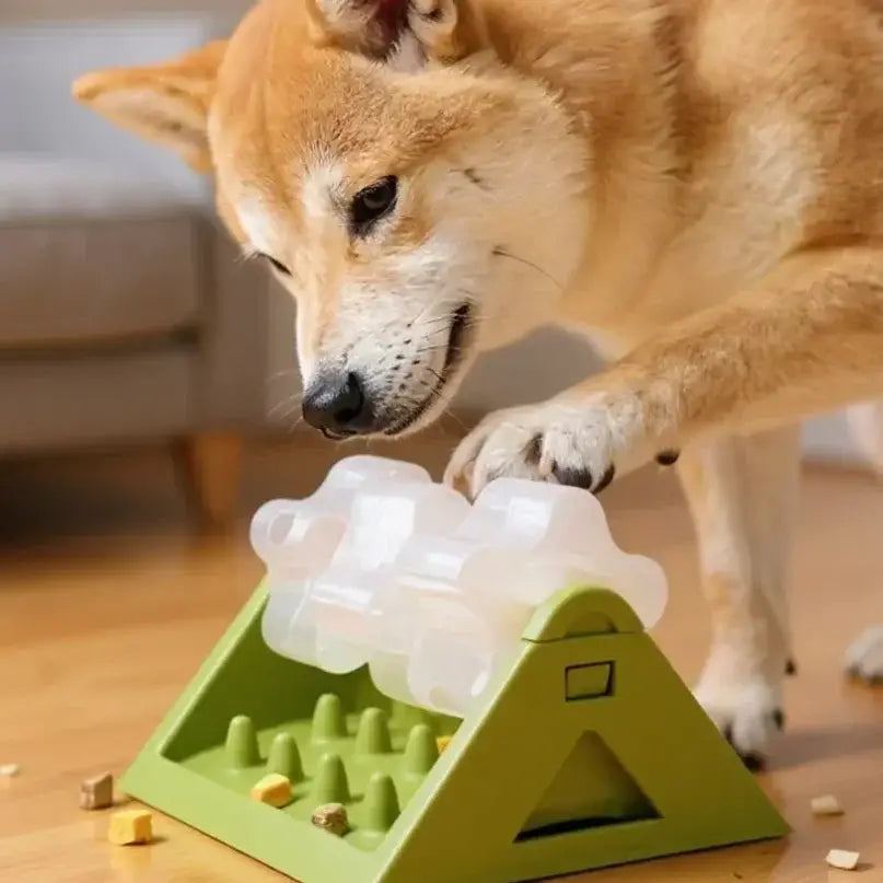 Interactive Dog Food Dispenser Toy - Puzzle Feeder with Leak-Proof Design Slow-Feeding Design & Durable PP Material for