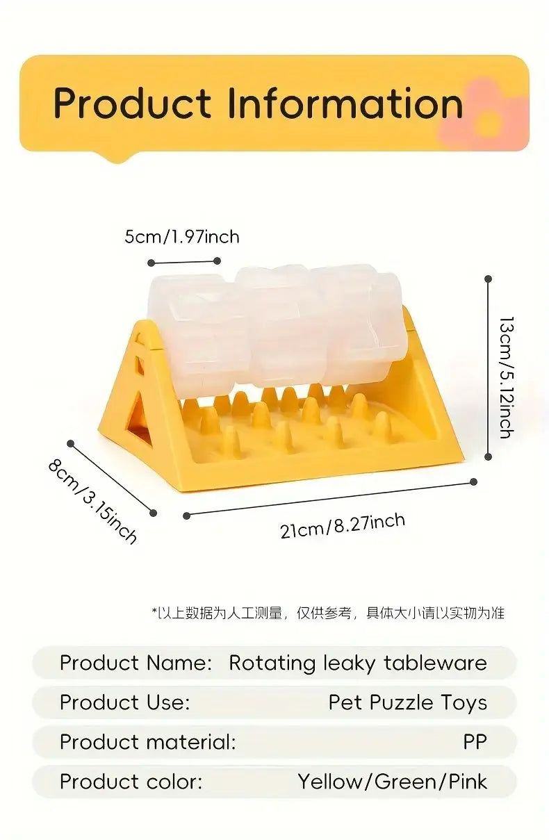 Interactive Dog Food Dispenser Toy - Puzzle Feeder with Leak-Proof Design Slow-Feeding Design & Durable PP Material for