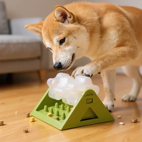 Interactive Dog Food Dispenser Toy - Puzzle Feeder with Leak-Proof Design Slow-Feeding Design & Durable PP Material for
