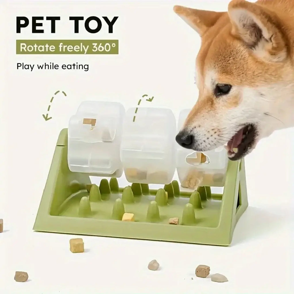 Interactive Dog Food Dispenser Toy - Puzzle Feeder with Leak-Proof Design Slow-Feeding Design & Durable PP Material for