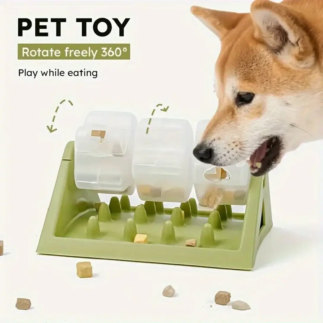 Interactive Dog Food Dispenser Toy - Puzzle Feeder with Leak-Proof Design Slow-Feeding Design & Durable PP Material for