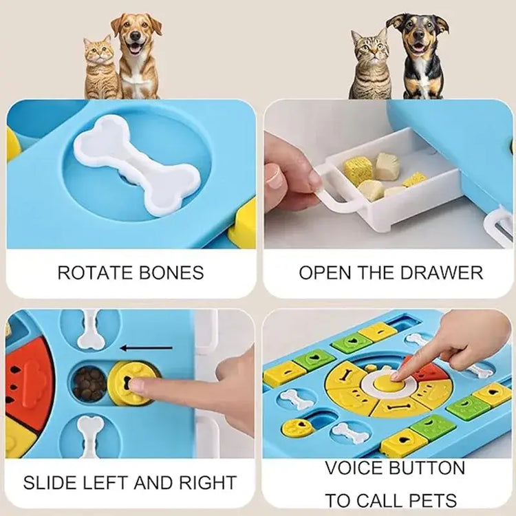 Interactive Dog Puzzle Toy for Large Medium Small Dogs and Cats 4 Ways to Play Slow Feeder Promotes Digestion Easy to
