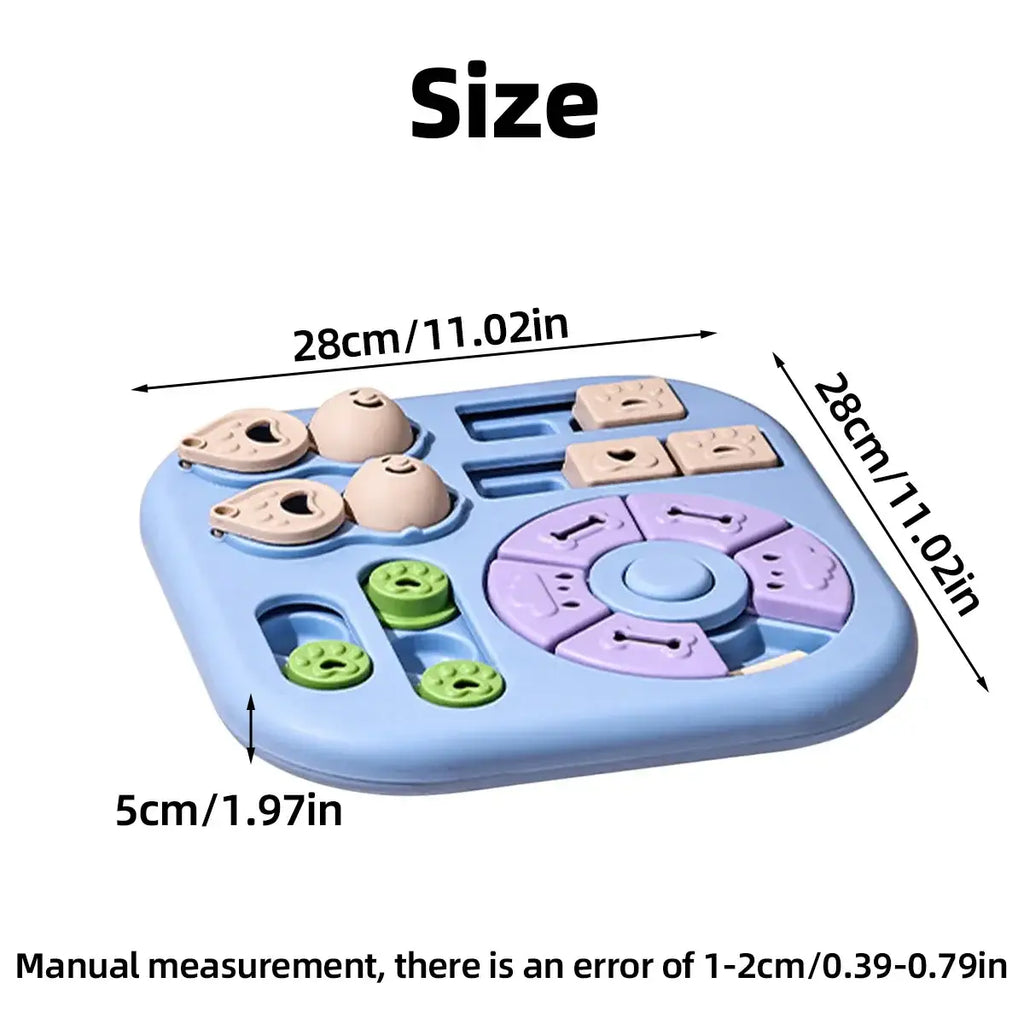 Interactive Dog Puzzle Toys Plastic Treat Dispensing Slow Feeder with Non Slip Base Dog Mental Stimulation Toys Pet