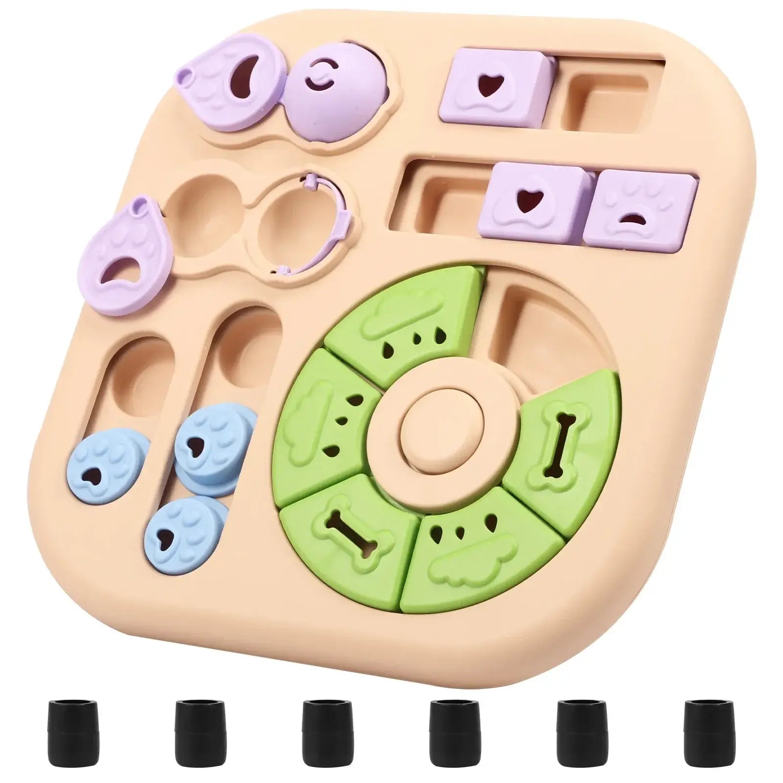 Interactive Dog Puzzle Toys Plastic Treat Dispensing Slow Feeder with Non Slip Base Dog Mental Stimulation Toys Pet