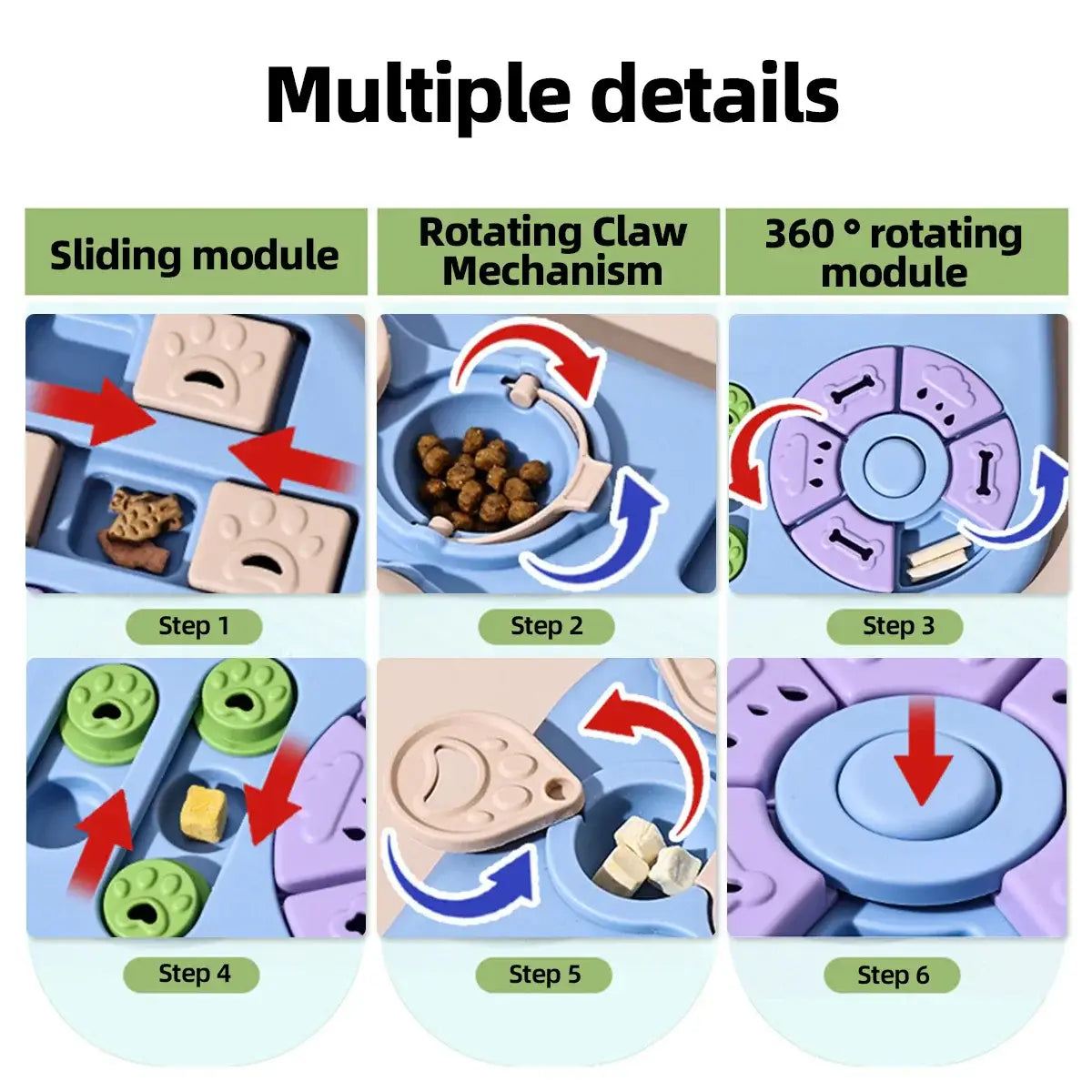 Interactive Dog Puzzle Toys Plastic Treat Dispensing Slow Feeder with Non Slip Base Dog Mental Stimulation Toys Pet