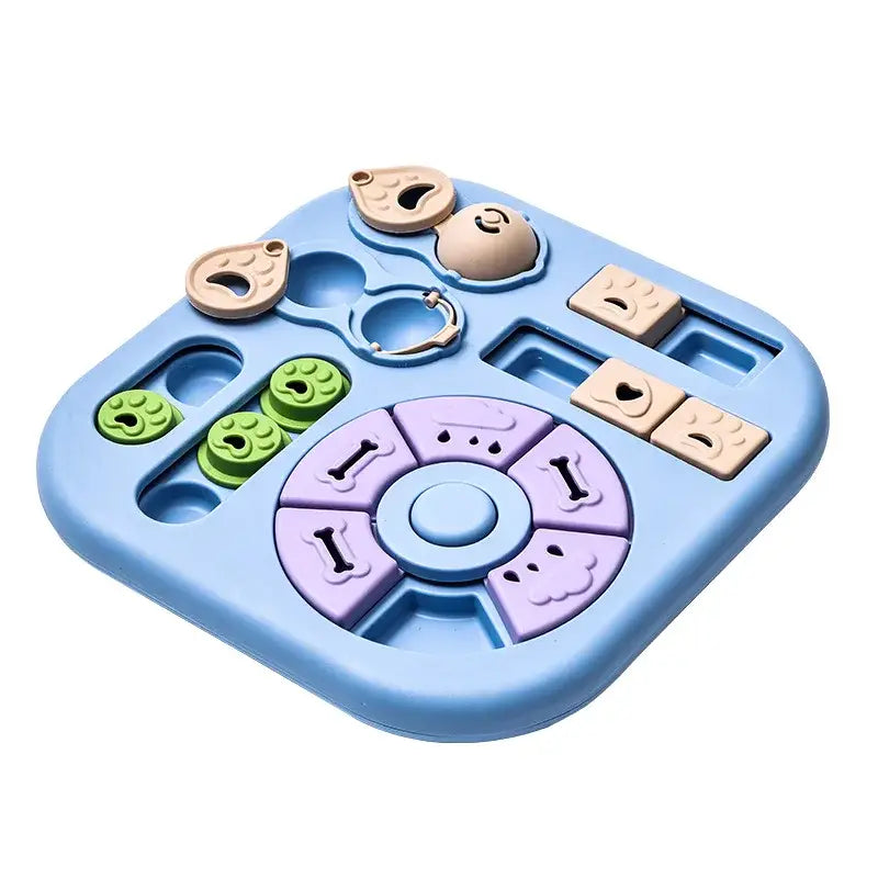 Interactive Dog Puzzle Toys Plastic Treat Dispensing Slow Feeder with Non Slip Base Dog Mental Stimulation Toys Pet