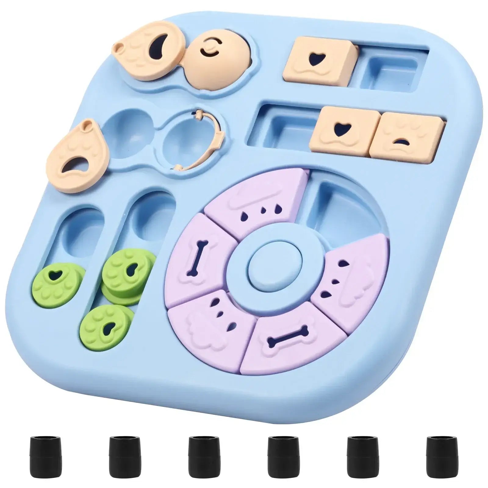 Interactive Dog Puzzle Toys Plastic Treat Dispensing Slow Feeder with Non Slip Base Dog Mental Stimulation Toys Pet