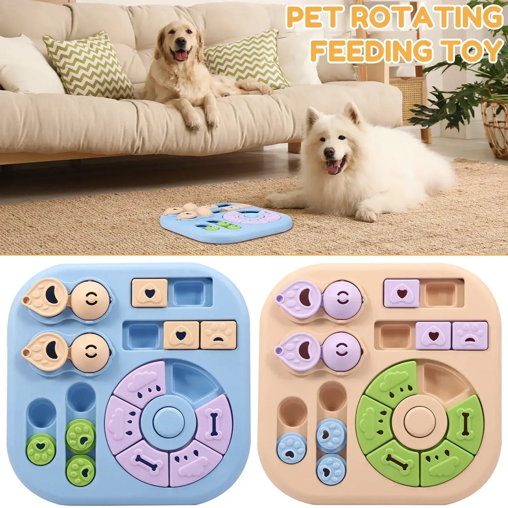 Interactive Dog Puzzle Toys Plastic Treat Dispensing Slow Feeder with Non Slip Base Dog Mental Stimulation Toys Pet