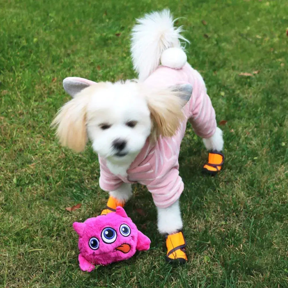 Interactive Dog Toys Bouncing Giggle Shaking Ball Dog Plush Toy Electronic Vibrating Automatic Moving Sounds Monster