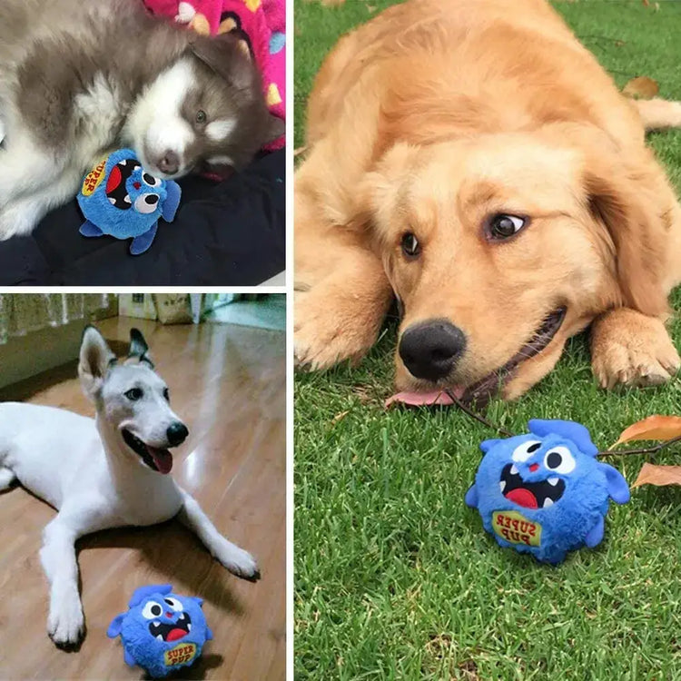 Interactive Dog Toys Bouncing Giggle Shaking Ball Dog Plush Toy Electronic Vibrating Automatic Moving Sounds Monster