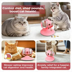 Interactive Rotating Cat Feeder Toys Slow Feeding Puzzle Toy for Indoor Cats Small/Medium Cat Having Fun Cute Food