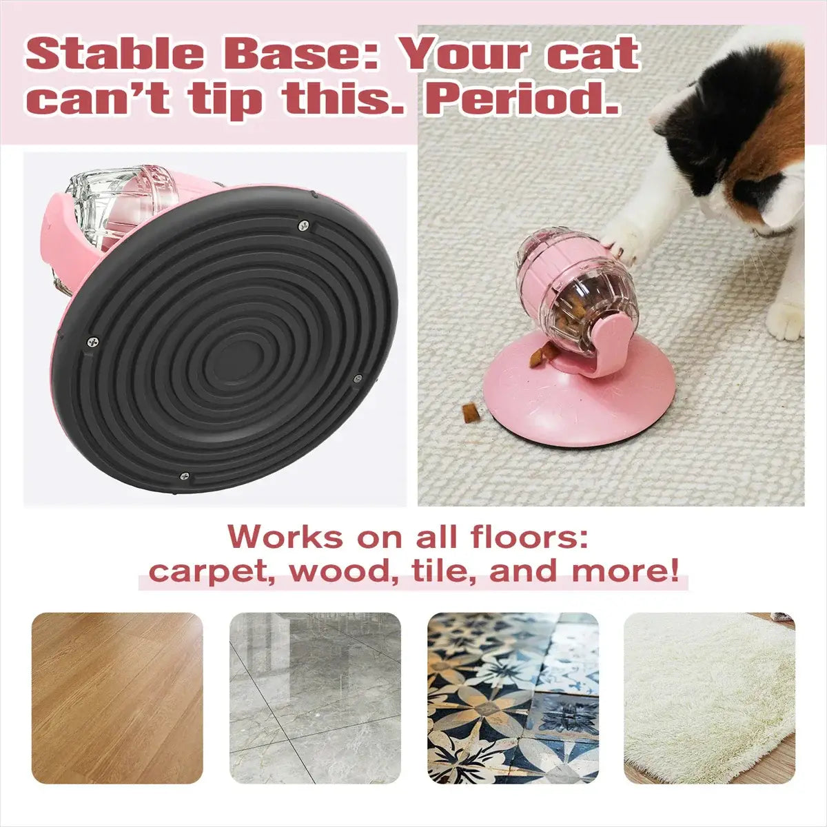 Interactive Rotating Cat Feeder Toys Slow Feeding Puzzle Toy for Indoor Cats Small/Medium Cat Having Fun Cute Food