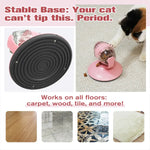 Interactive Rotating Cat Feeder Toys Slow Feeding Puzzle Toy for Indoor Cats Small/Medium Cat Having Fun Cute Food