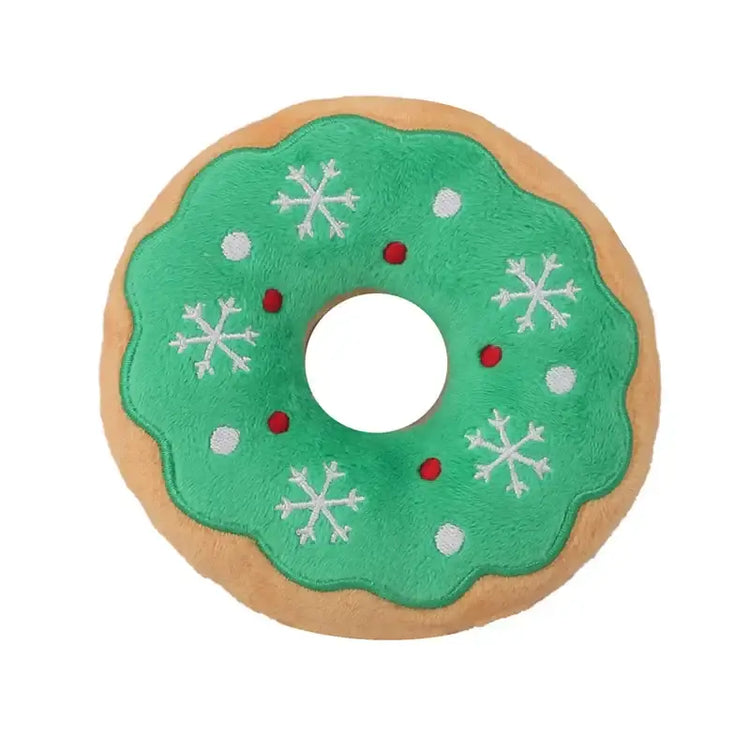 Jouet à mâcher en peluche pour chien - Donut Green