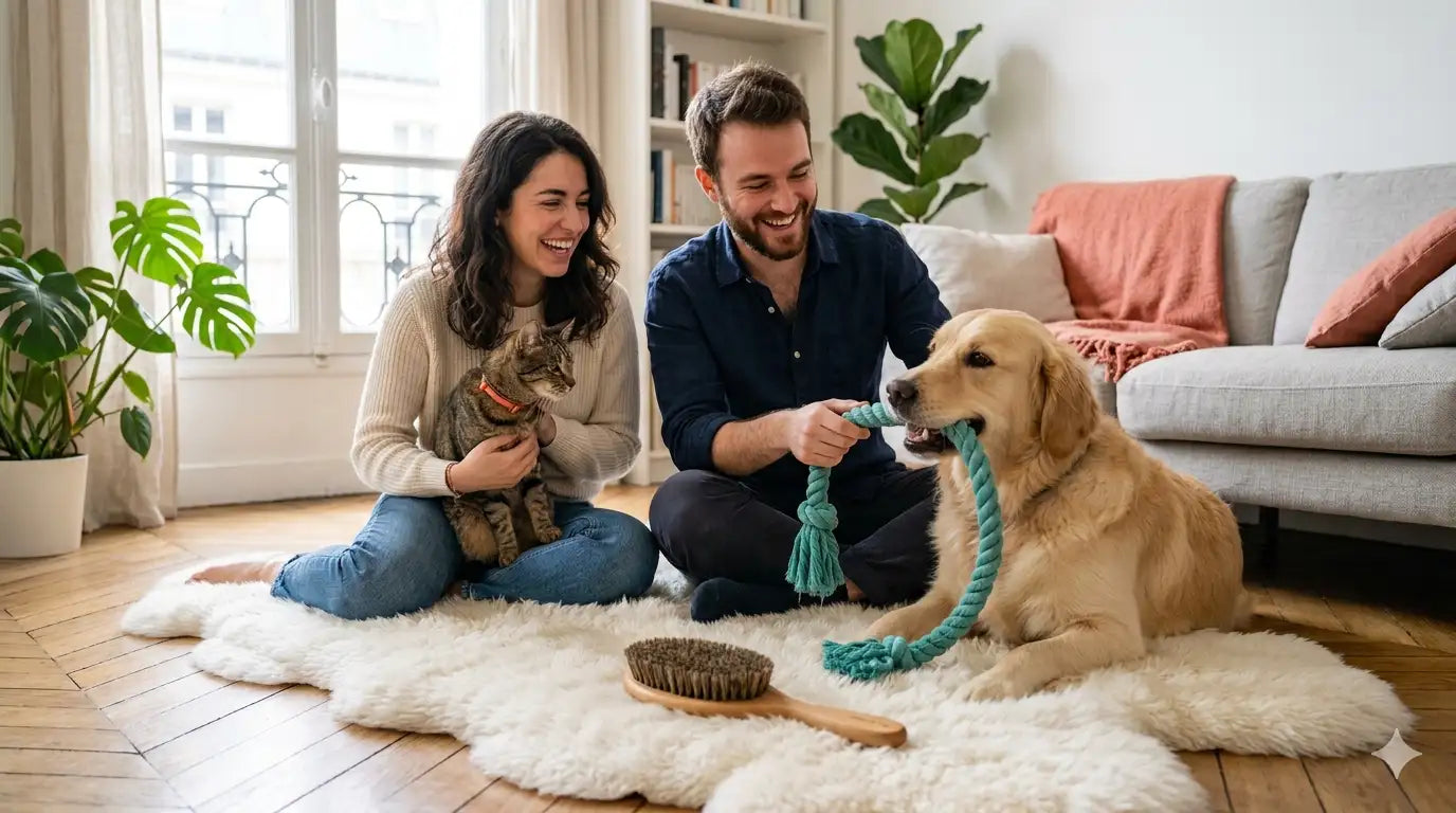 Jouet pour chien en corde tressée turquoise