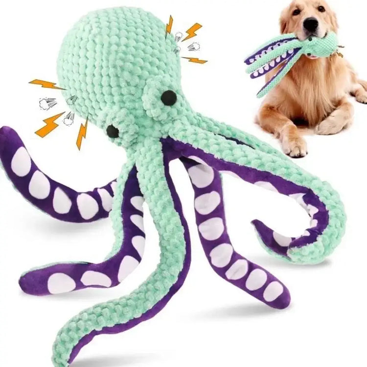 Jouet chien peluche pieuvre 