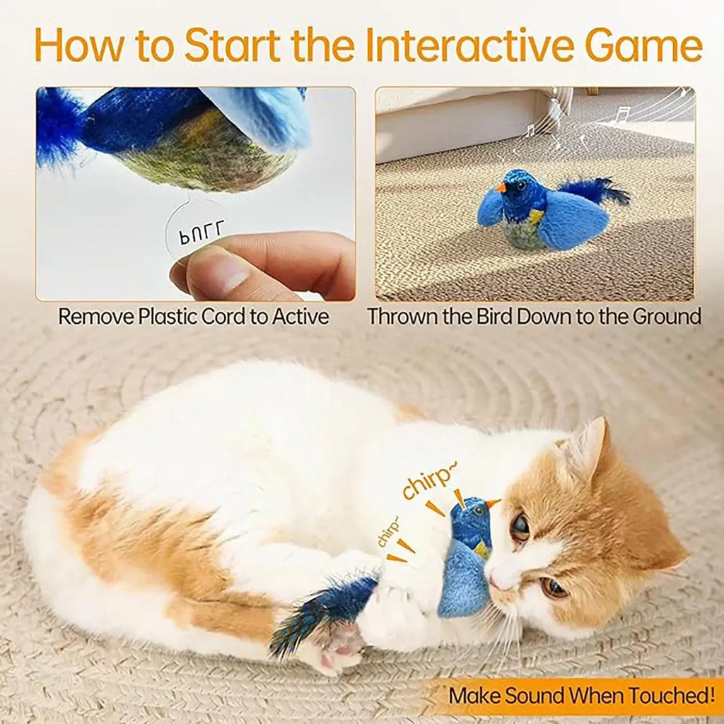Jouet interactif chat oiseaux