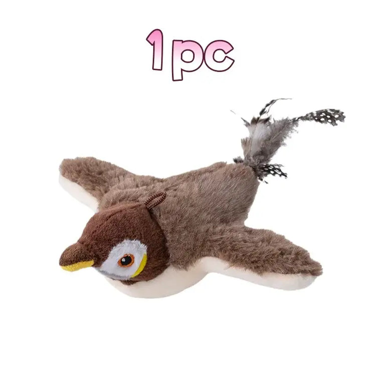 Jouet interactif pour chat en forme d’oiseau simulé - 1pc