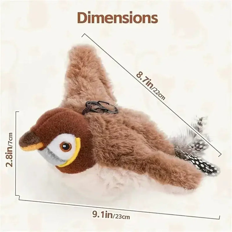 Jouet interactif pour chat en forme d’oiseau simulé
