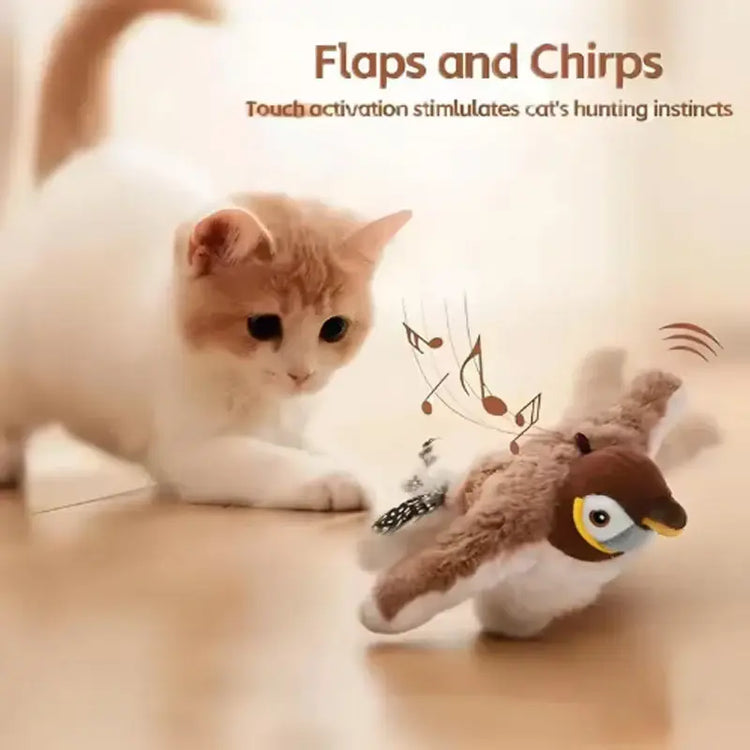 Jouet interactif pour chat en forme d’oiseau simulé