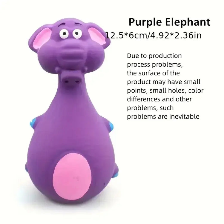 Jouet pour chien en caoutchouc qui couine - purple elephant