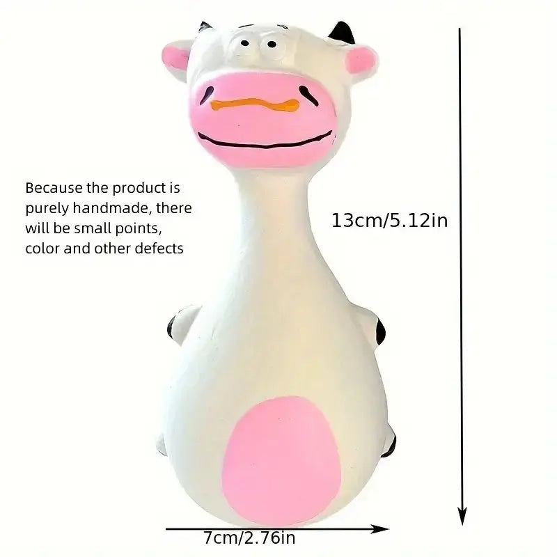 Jouet pour chien en caoutchouc qui couine - white cow