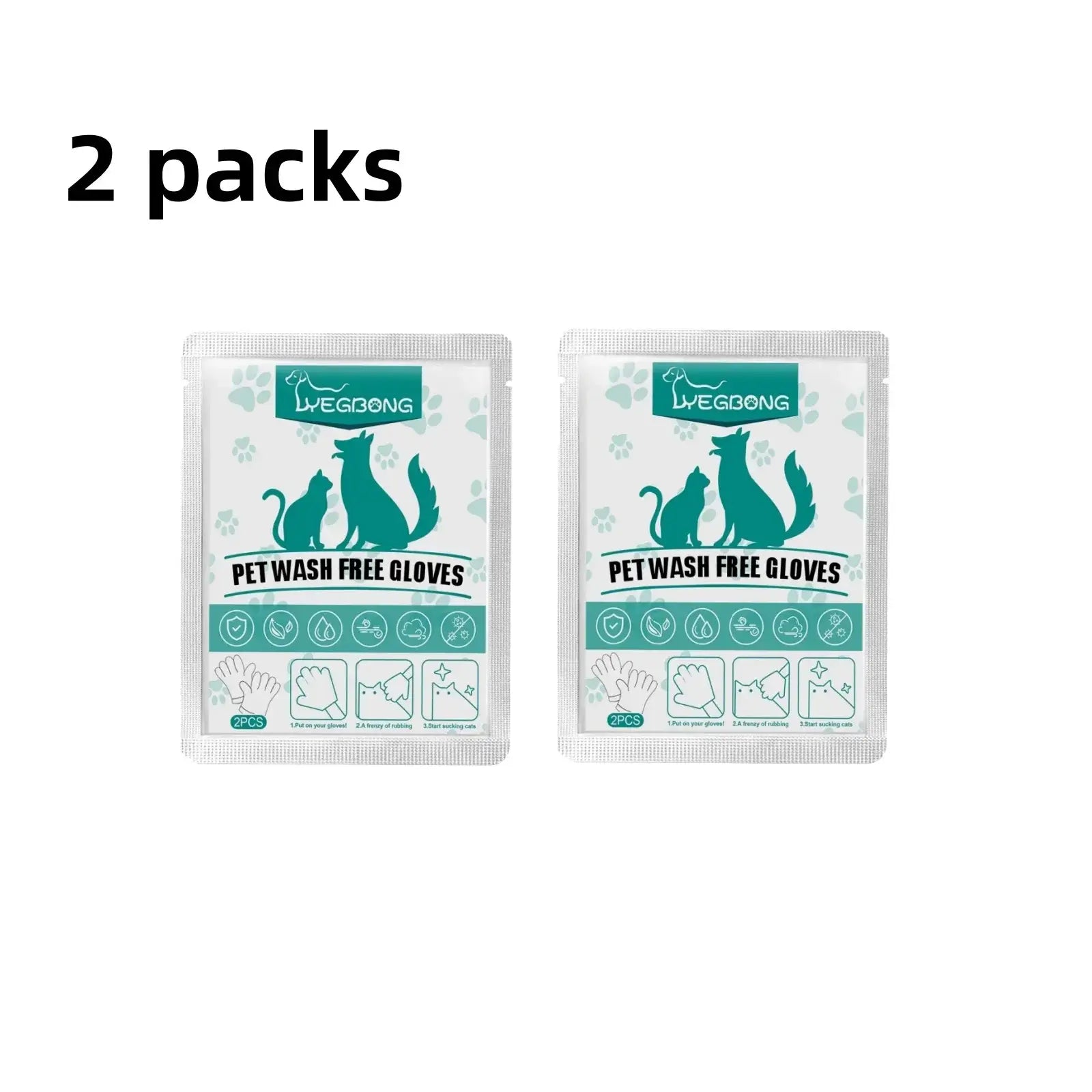 Kit de shampoing sans eau pour animaux de compagnie - 2 packs