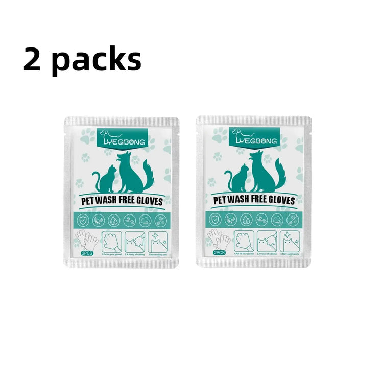 Kit de shampoing sans eau pour animaux de compagnie - 2 packs