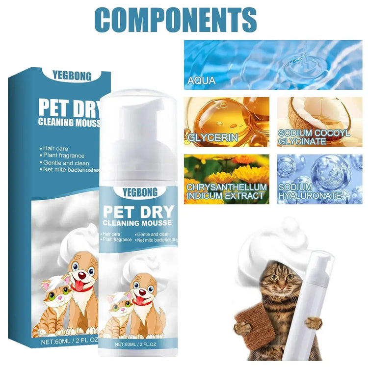 Kit de shampoing sans eau pour animaux de compagnie